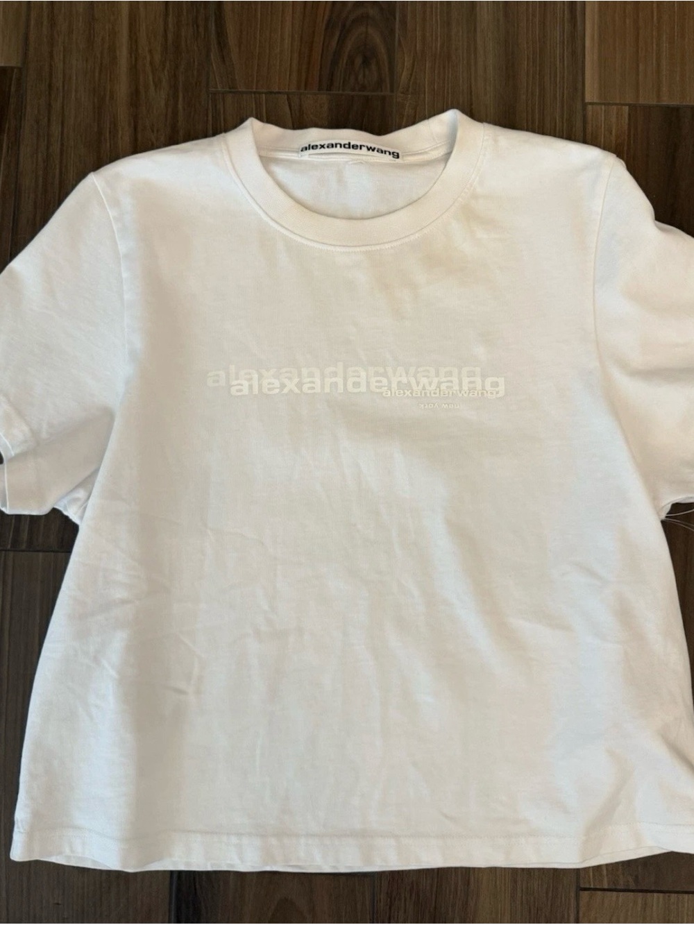 Alexander Wang Logo Cropped Baby Tee - Size XL